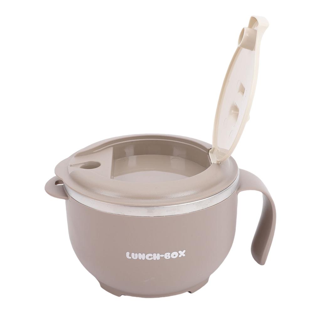Microwave Ramen Bowl with Lid and Handle 316 Stainless Steel Insulated Noodle Bowl with Spoon for College Dorm Apartment