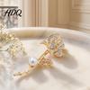Elegant Rose Pin Faux Pearl Rhinestone Brooch Retro Flower Lapel Clip Sweater Cardigan Coat Suit Scarf Decor Women Jewelry Accessories Jacket