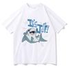 Kawaii Jeff Der Landhai T-Shirt Kurzarm Mode Baumwolle T-Shirt Grafikdruck Gothic Retro T-Shirt Camisetas Weiche T-Shirts