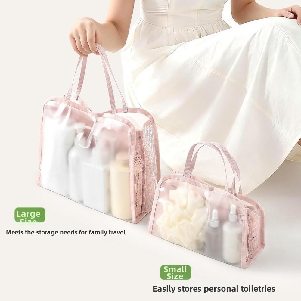 Portable Transparent Toiletry Storage Bag Large Capacity Waterproof Women Wash Bag Visible Breathable Makeup Bag Home