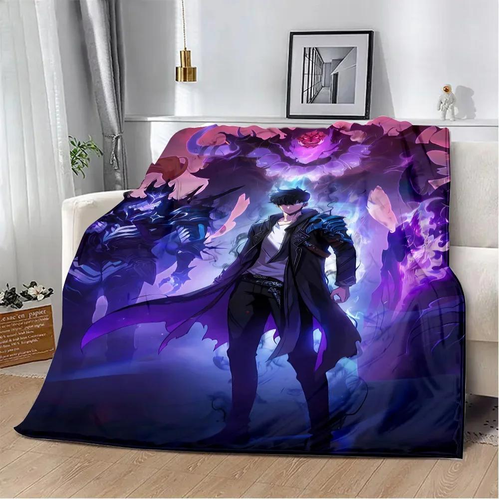 Solo Leveling Bedruckte Decke, Picknickdecken, warme Decke, weiche und bequeme Decke, Heimreise, Geburtstagsgeschenk Size: 75*100cm, Weight: 230 GSM