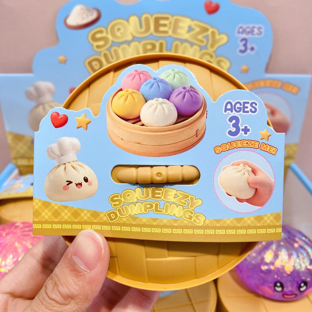 Ling Soft Dumpling Sensory Stress Relieving Toy (Realistic Color Ling Powder Steamed Bun Ball, Stress Relieving Ball,