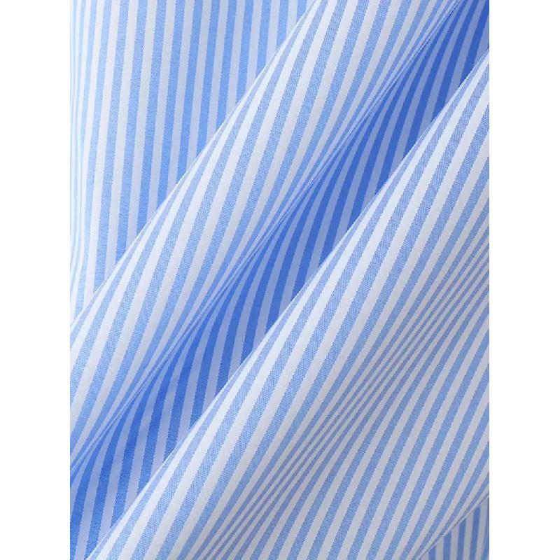 2026 New Men's Fashion Turn-down Collar Vertical Striped Loose Long Sleeve Shirt