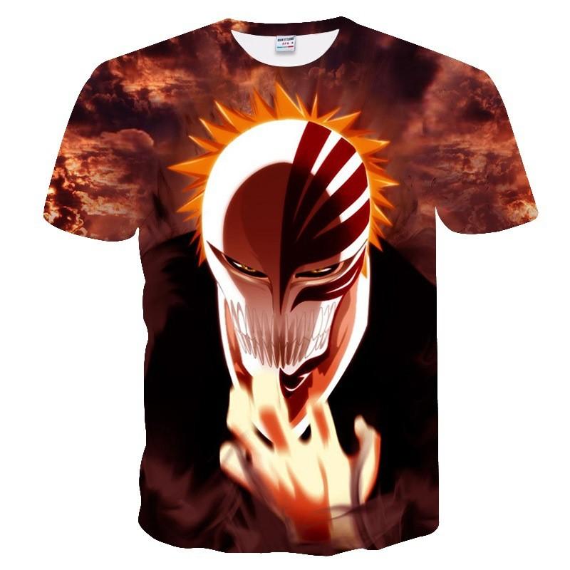 Stylish Womens Mens Anime Bleach 3d Print Casual T-shirt Short Sleeve Tees Tops