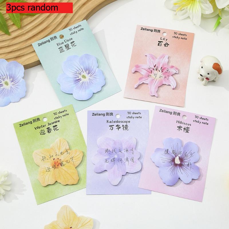 Office School Supplies Flowers Sticky Notes Cute Little Fresh N Times Special Shaped Paper Can Be Pasted Memo Pad Kawaii Gift