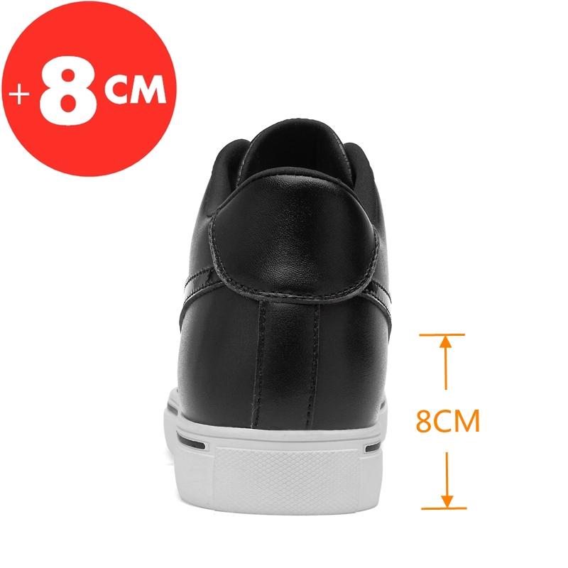 Fashion Genuine Leather Sneakers Men Elevator Shoes Casual Heightening Shoes Men Increase Shoes Height Increase Insole 8CM Lift Sports
