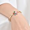 Luxurious Water Drop Zircon Colorful Zircon Flower Bracelet,Women's Eye Strap Hollow Heart Round Bracelets,Girl's Jewelry Gift