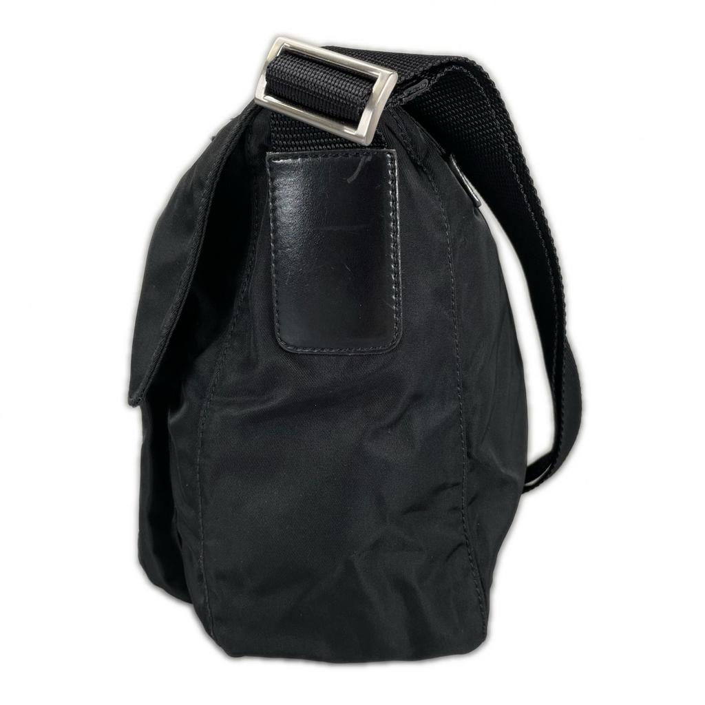 Prada Triangle Logo BT8994 Shoulder Bag Black Women Used
