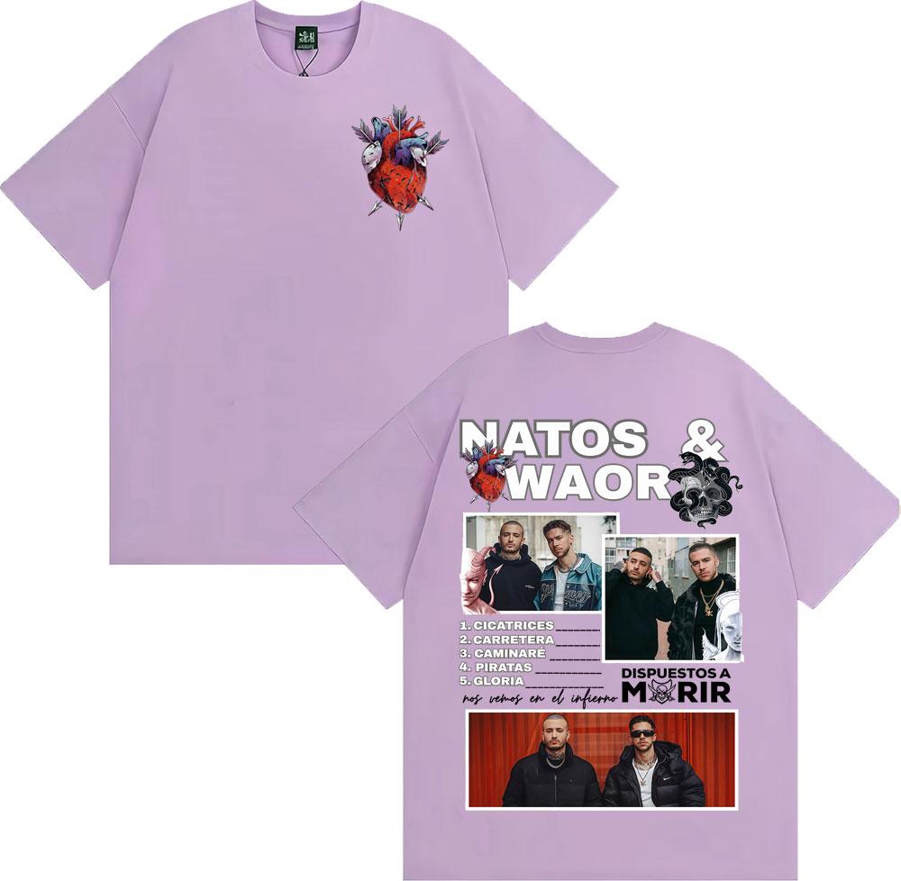 Rapper NATOS WAOR Album Tour Merch T Shirt Unisexs Clothing Hip Hop Pop Music Street T Shirts Oversized Loose Short Sleeve Tshirt