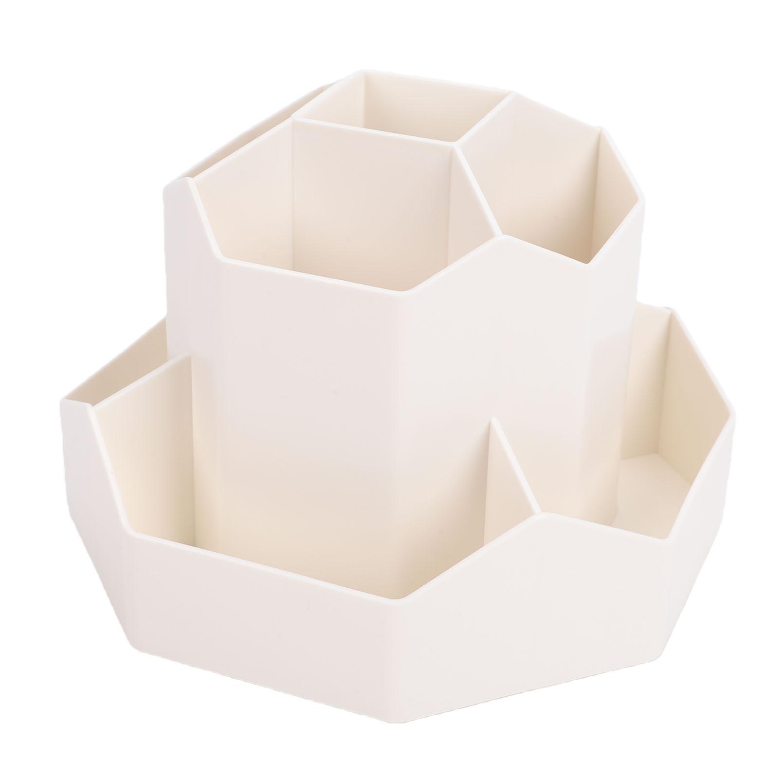 

Rotating Makeup Organizer with 9 Compartments Countertop Cosmetic Holder for Desktop Bathroom Beige