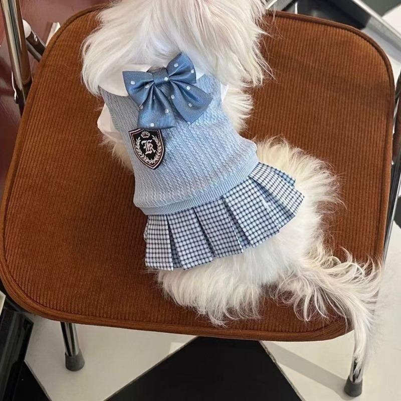 

Cat clothes J skirt dog autumn and winter sweet college style student uniform skirt warm sweater clothes XL Chest 50 Back 40 About 10-6.5 kg