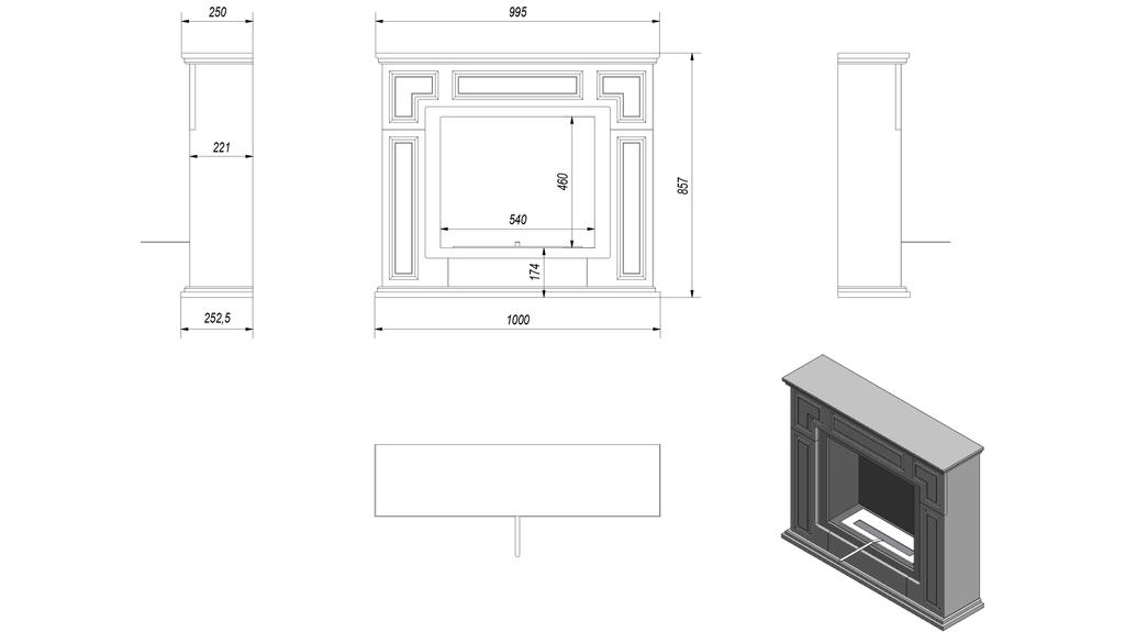 Portal Bioethanolkamin MARCH TÜV weiß