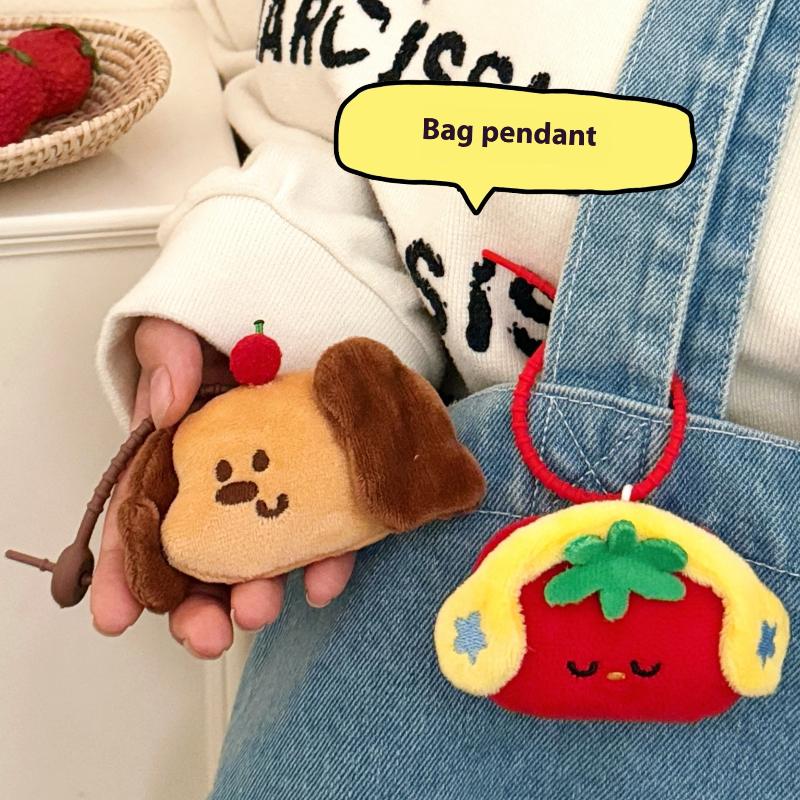 1Pcs Cute Pet Girl Backpack Keychain Decoration Cartoon Plush Doll Pendant Couple Best Friend Small Gift