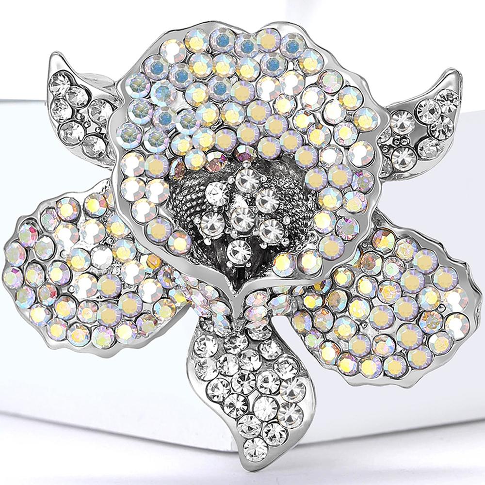 Womens Vintage Crystal Flower Brooch Pin Rhinestone Brooches Wedding Gifts Lapel