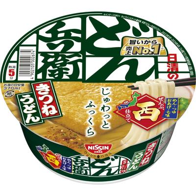 Donbei Kitsune Udon (Väst) Nissin Foods Cup Noodles, 95g x 12 förpackningar