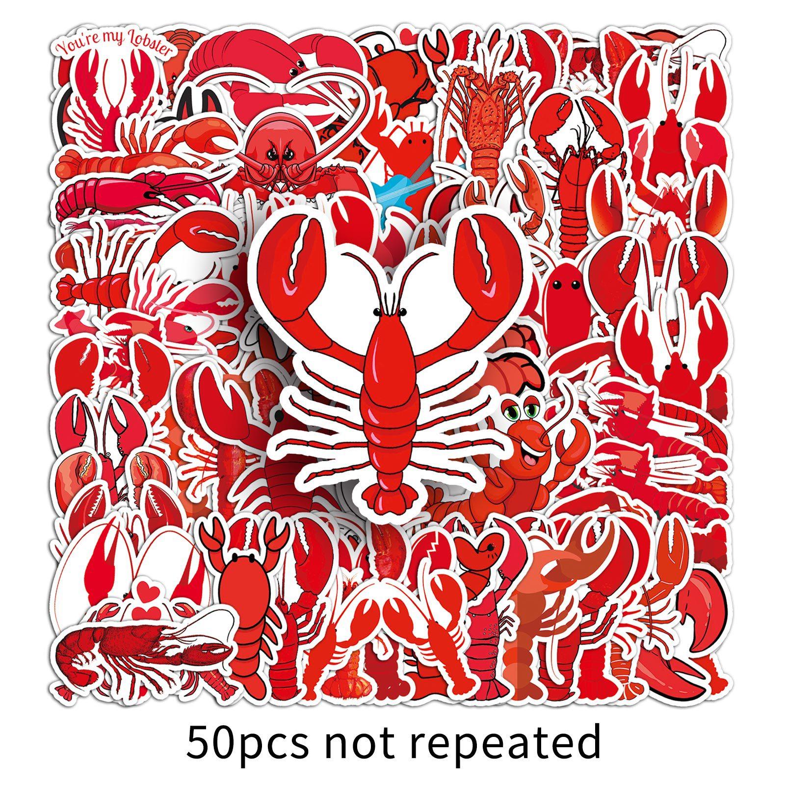 

50 Lobster Doodle Personalized Cartoon Animal Children s Creative DIY Mobile Case Suitcase Stickers Waterproof