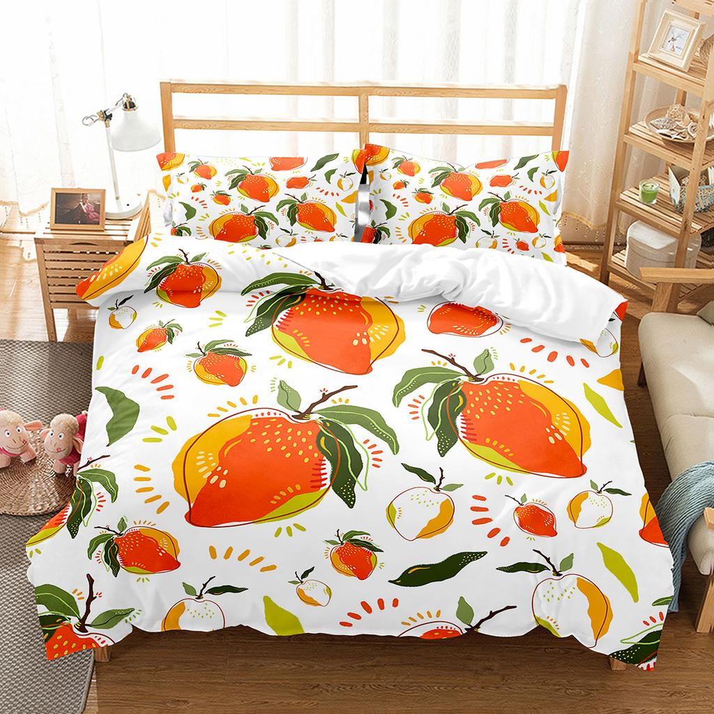 Comforter Mango Fresh Fruit Pattern Comforter For Kids Teens Adults Bedding Set King Queen Twin Size With