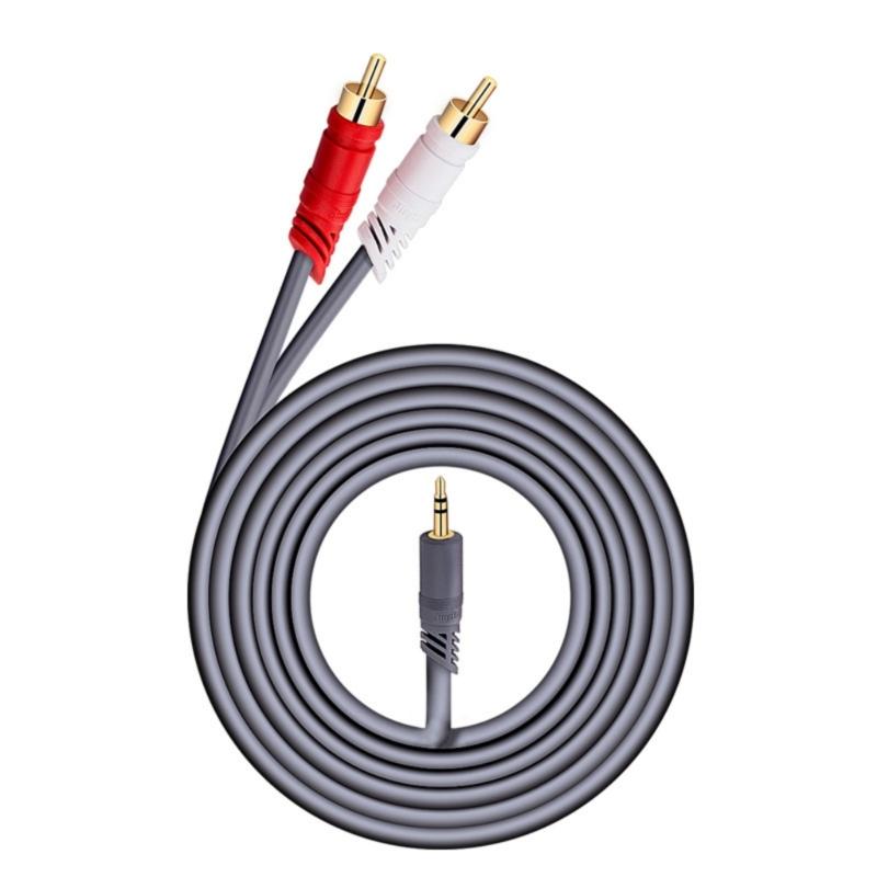 Quality 3.5mm Male To Double RCAs Audios Cable Featuring AntiInterference Design Wire Corrosion Resistant Connectors