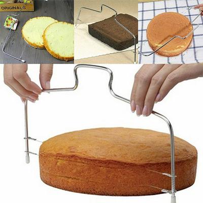 1PCS Einstellbare Diy 2-Draht Schicht Scheibe Brot Cutter Langlebig Leveler Edelstahl Kuchen Backen Werkzeuge Küche Gadget