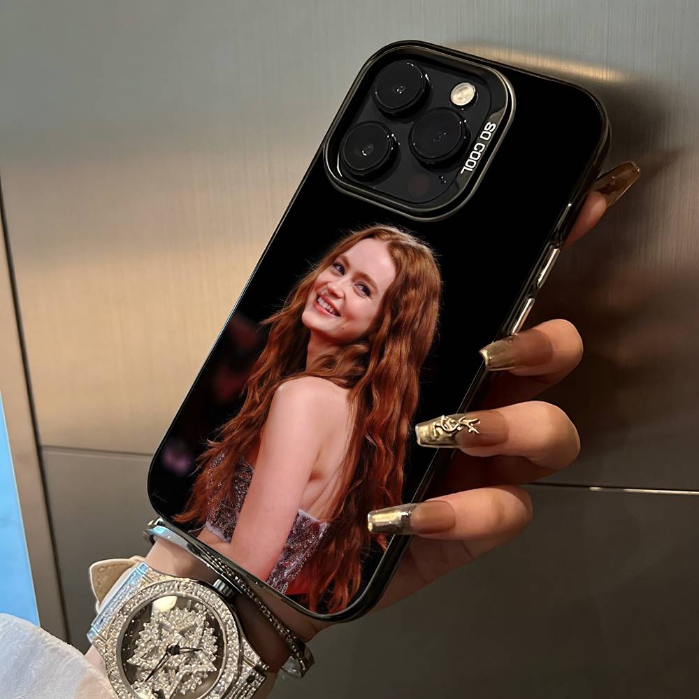 Actress-Sadie Sink For iPhone 17 16 15 14 13 12 11 Pro Max XS  17 Air Silicone Colored Silver Bumper Cover
