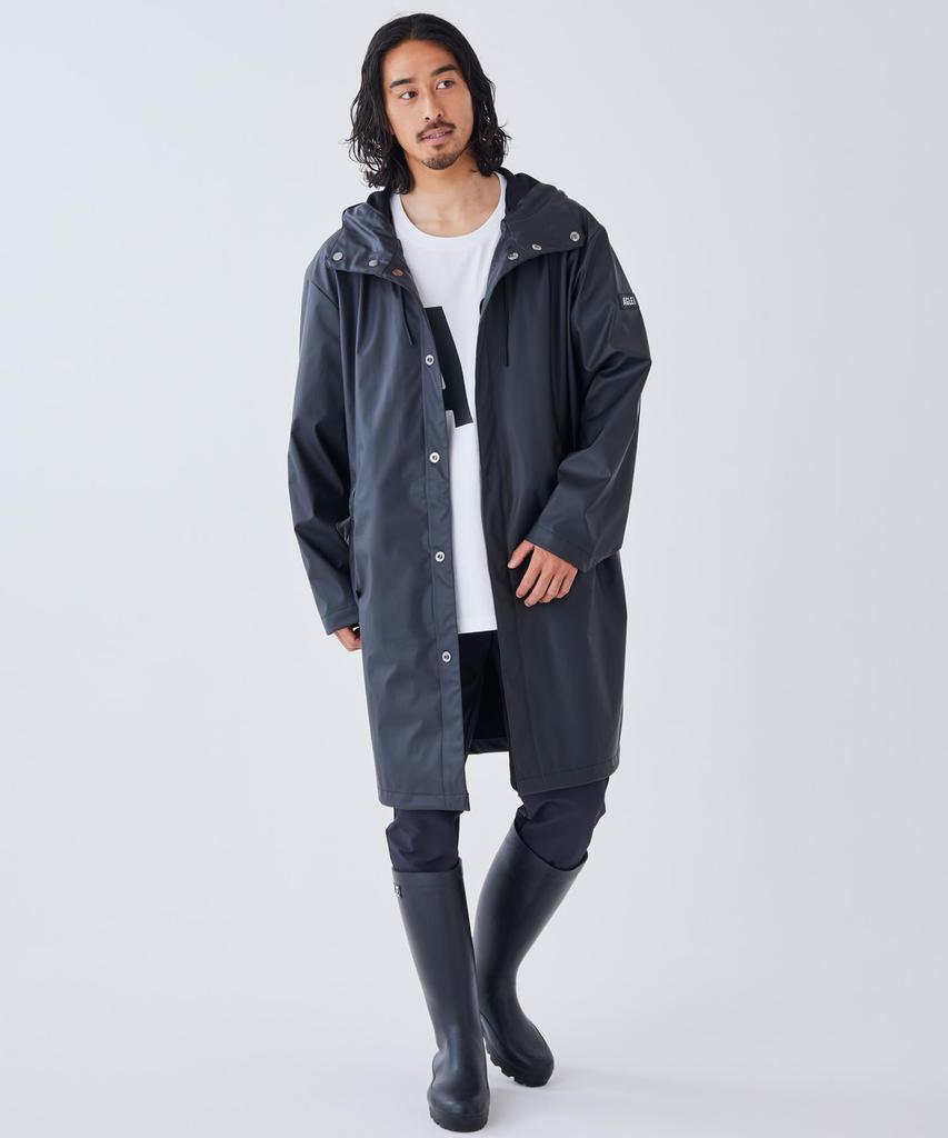 Aigle Official Waterproof Hooded Black Jacket, Long, Men's,