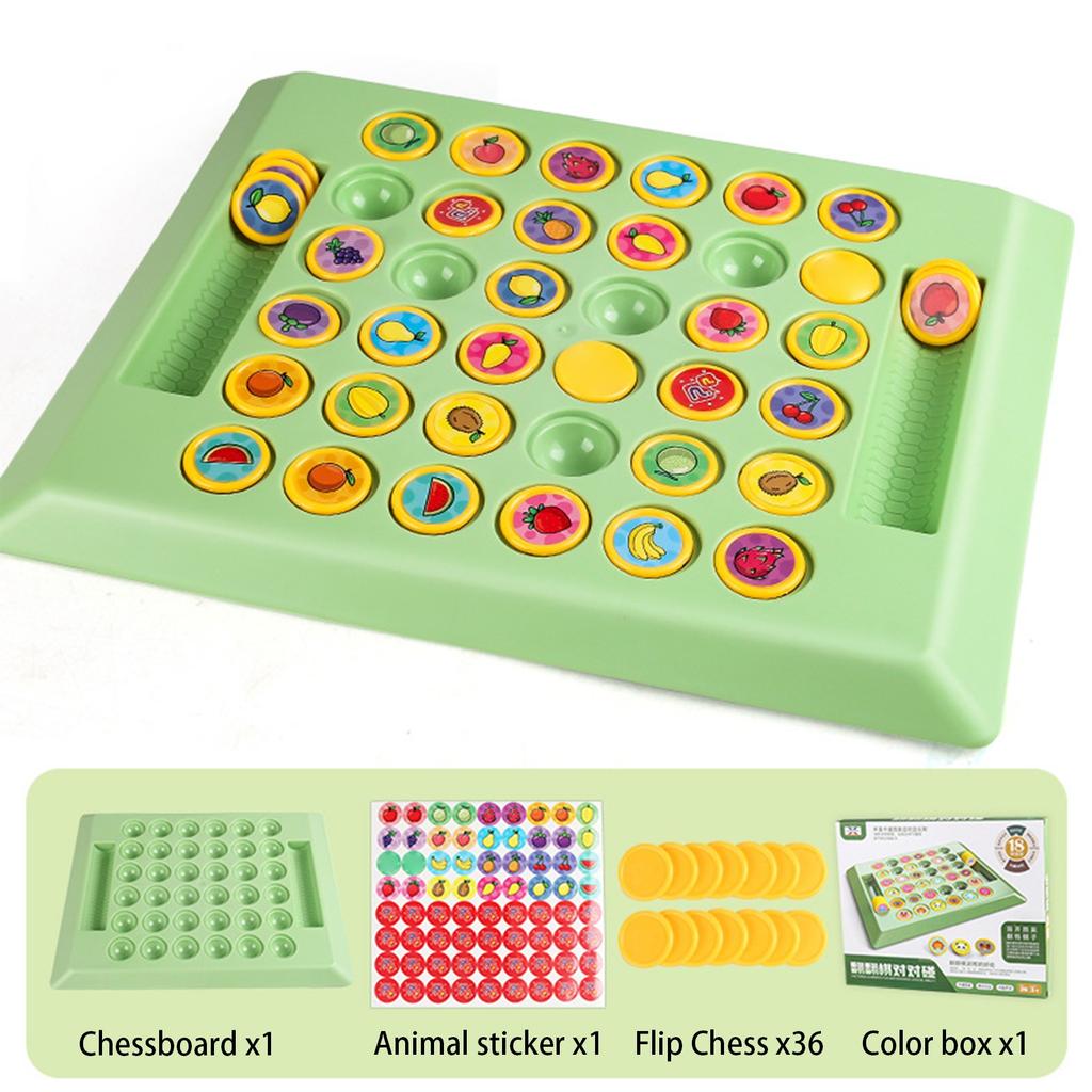 Fruit Flip Schach Memory Brettspiel, Animal Flip Matching Brett, Game Flip Matching Brett, Flip To Win Reise Memory Spiel