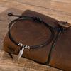 Men's Stylish Black Rope Chain Ankle Bracelets for Boys,Waterproof Stainless Steel Feather Beads Charm Anklet,Foot Gifts Jewelry