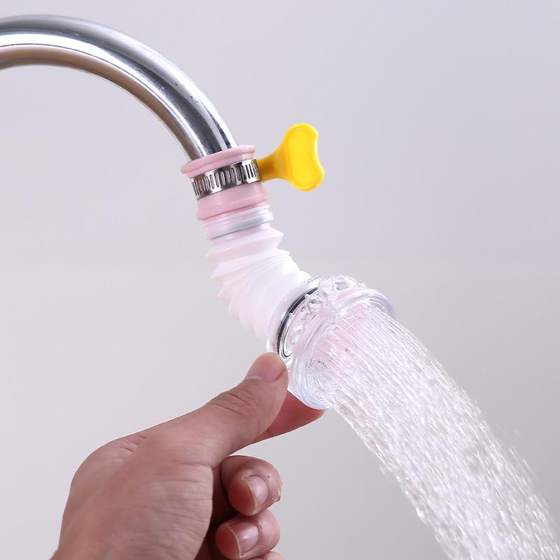 1pc Kitchen Faucet Sprayer Extension Hose for Water Spout 360° Rotating Telescopic Design Anti-Splash Sprayer Kitchen Tool