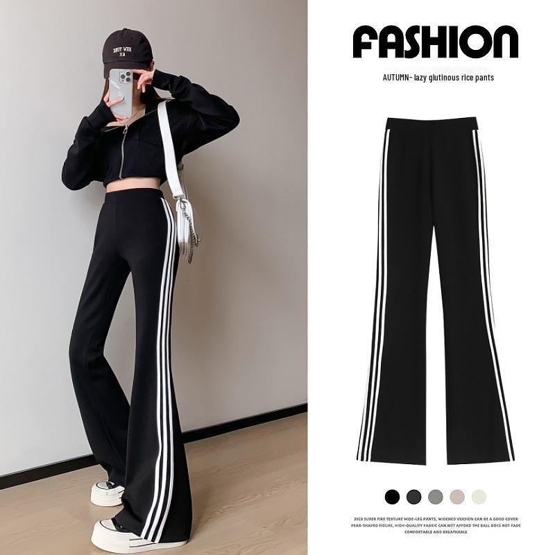 

Женские облегающие расклешенные штаны для йоги: Леггинсы Horseshoe Wide-Leg Casual длиной до пола Regular, S чёрный