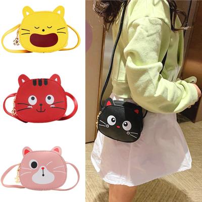 Infant Baby Kids Girls Bags Waist Bags Shoulder Bags Leather Cute Kitty Cat