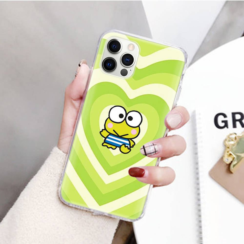 JZ9 Keroppi Transparent Case for Samsung A04 A14 A23 M33 M53 Realme 10 9 C35 C55 VIVO Y02 X80 Infinix Hot 30 Note 11 Tecno Spark 8P Pro
