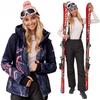 Costum de schi de iarnă pentru pârtie 3 culori Model cald Albastru marin + Pantaloni