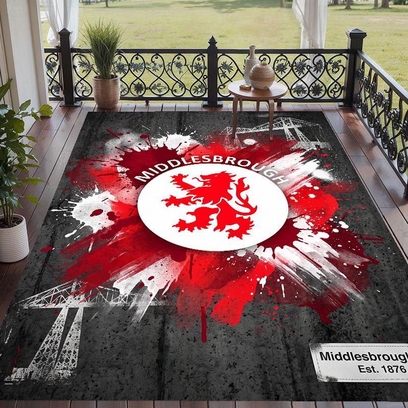 Soft Floor Carpet Middlesbrough FC Pattern Area Rug Decorative Mat For Home Room Decoration