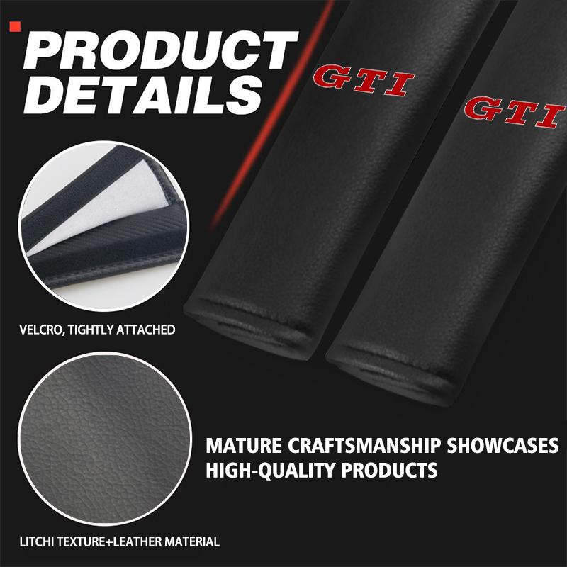 For Volkswagen VW Car Seat Belt Leather Safety Belt Shoulder Cover Protect Pad Beetle CC B5 B6 B7 EOS GTI MK2 MK4 MK5 MK6 Fx5