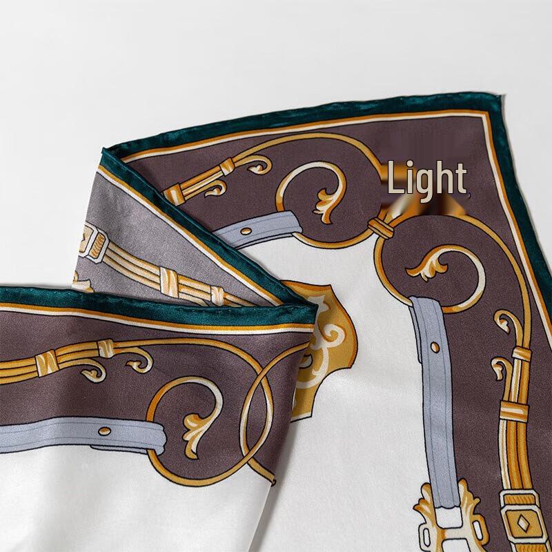 Hengyuanxiang 100% Mulberry Silk British Carriage Square Scarf