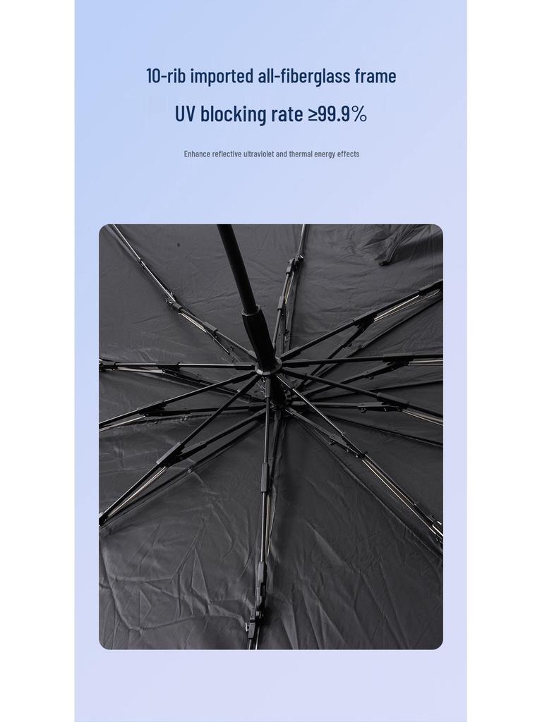 Full Bend Handle Front Windshield Sunshade: Umbrella-Style, Heat-Insulating Sun Protection with Pull Rope