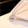 S925 Silver Plated Pear Drop Necklace Elegant Wedding Pendant for Women Luxury Party Jewelry