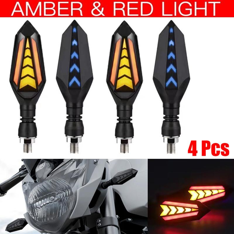 Double Side Flowing Turn Signal Lights Built-in Relay Sequential Flashing Blinker Lamp 12V Motorcycle LED Turn Signal Light