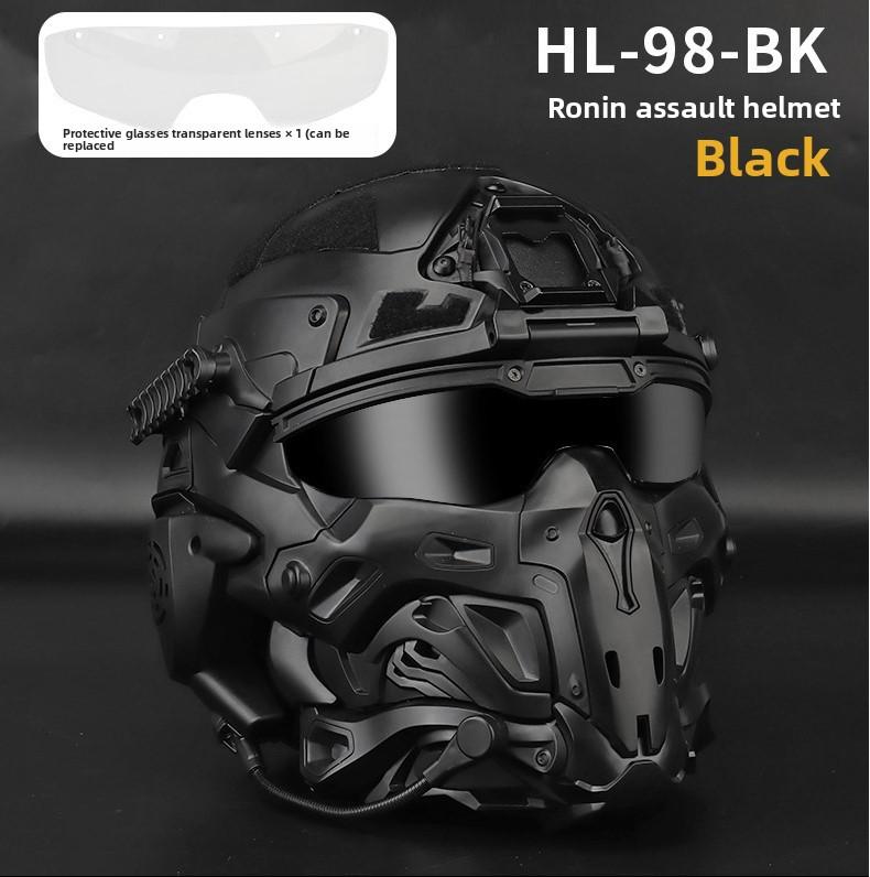 

Real CS Full Face Bag Head Protective Mask Helmet Set Personalized Dress Mask Built-in Earphones Video Props чорний