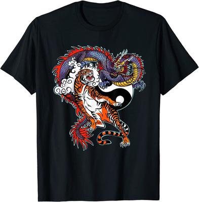 Dragon en Tiger Tattoo Design Geweldig Premium Unisex T-shirt