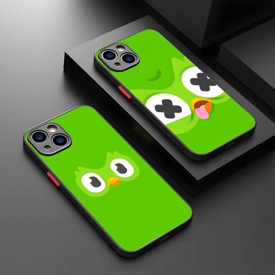 Duolingo Owl Phone Case Matte Transparent For Iphone 16 15 Max 14 13 Mini 12 Pro 7 8 11 XR Xs X Plus Back Cover