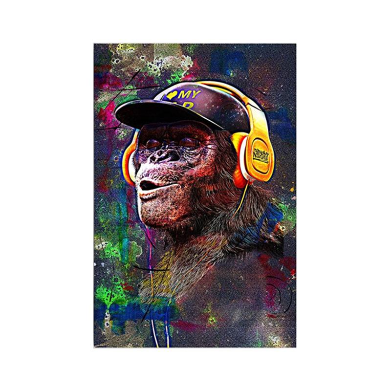 

Graffiti Three Hip-Hop Monkeys Poster Pop Art Canvas Painting Cartoon Animals Canvas Poster Street Wall Art Picture Home Decor 20x30cm