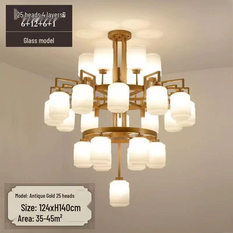 Chinese-Style Duplex High Ceiling Chandelier for Hotel Lobby or Villa