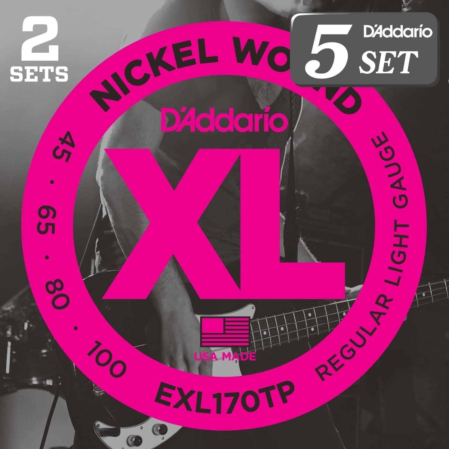 

Bass Strings Nickel Long Scale EXL170TP 2set Pack x 5 Sets D Addario .045-.100 []