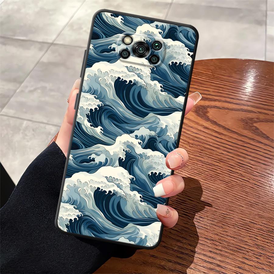 

Funda Phone Cover Case for Xiaomi Poco F8 X3 X4 X5 X7 Pro C71 C75 C61 F3 M5 C50 M3 M4 M7 F1 Cartoon Wave Poco F3