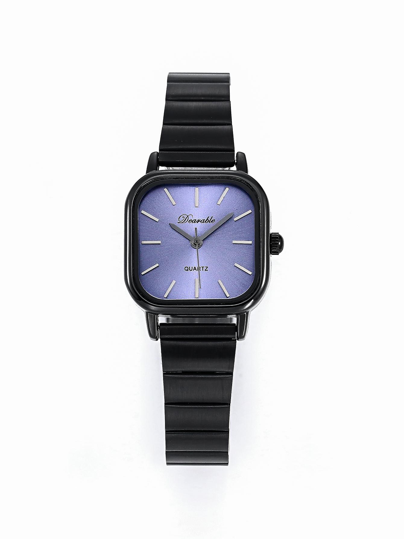 

Женские квадратные кварцевые часы из нержавеющей стали, изысканные, модные, простые и повседневные