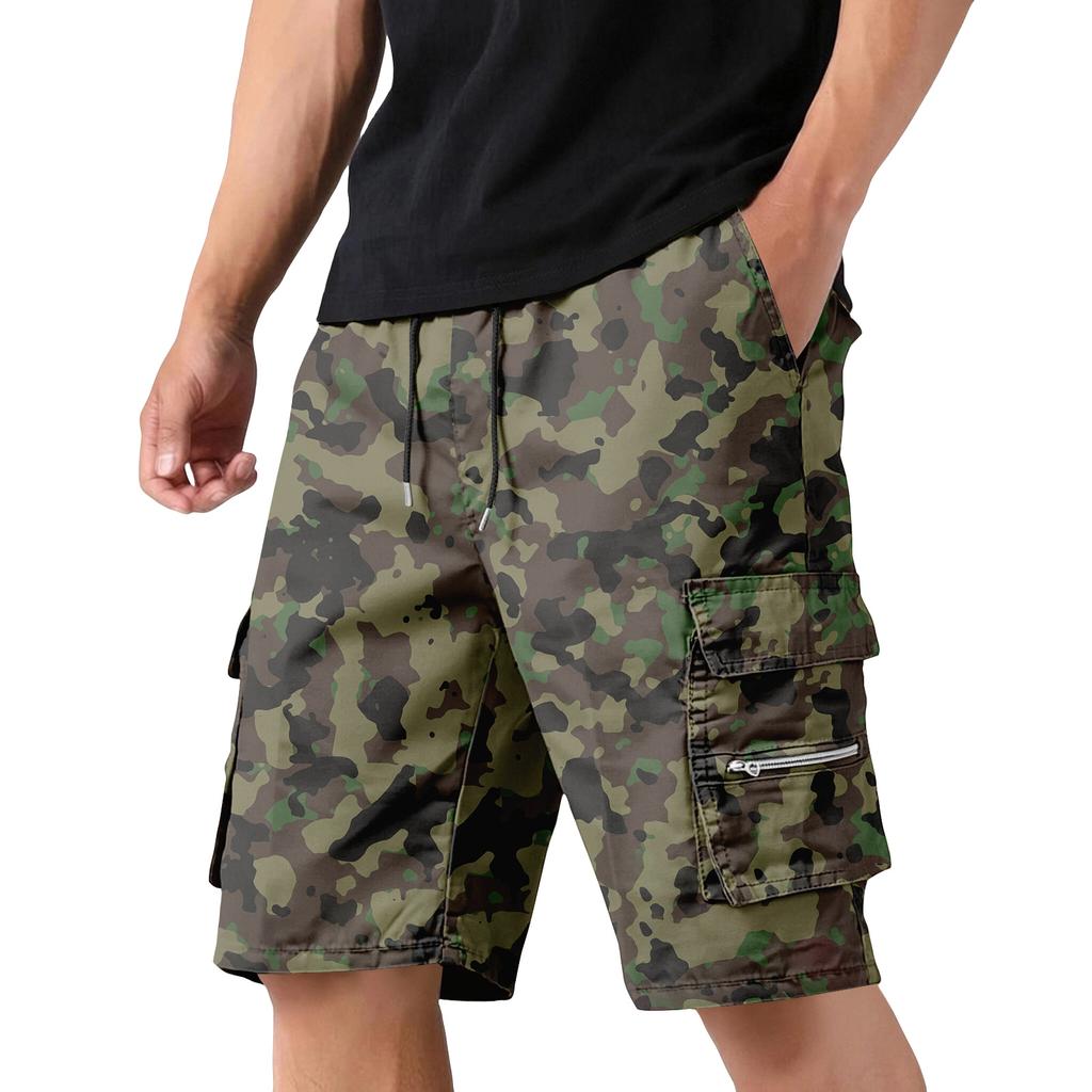 Herren-Cargoshorts mit Kordelzugbund Verstellbare Passform Mehrere Taschen Robustes Leichtes Material für Arbeiten im Freien und Freizeit