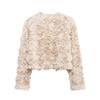 Street Short 3d Flower Lace Jacket Women Chic O-neck Long Sleeve Zipper Female Coats Autumn Lady All-match Outwears