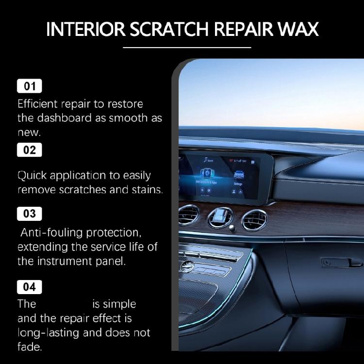 Dashboard Restorer Car Interior Scratch Remover with Sponge Scratch Repair Paste Repairing Polishing Wax for All Vehicle