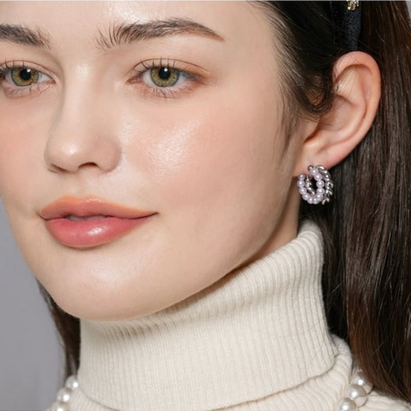 Dana Burton Blanche Pearl Hoop Earrings